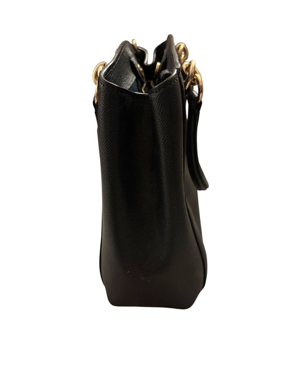 Coach Navy blue Leather Tote with Gold Accents - Picture 9 of 10